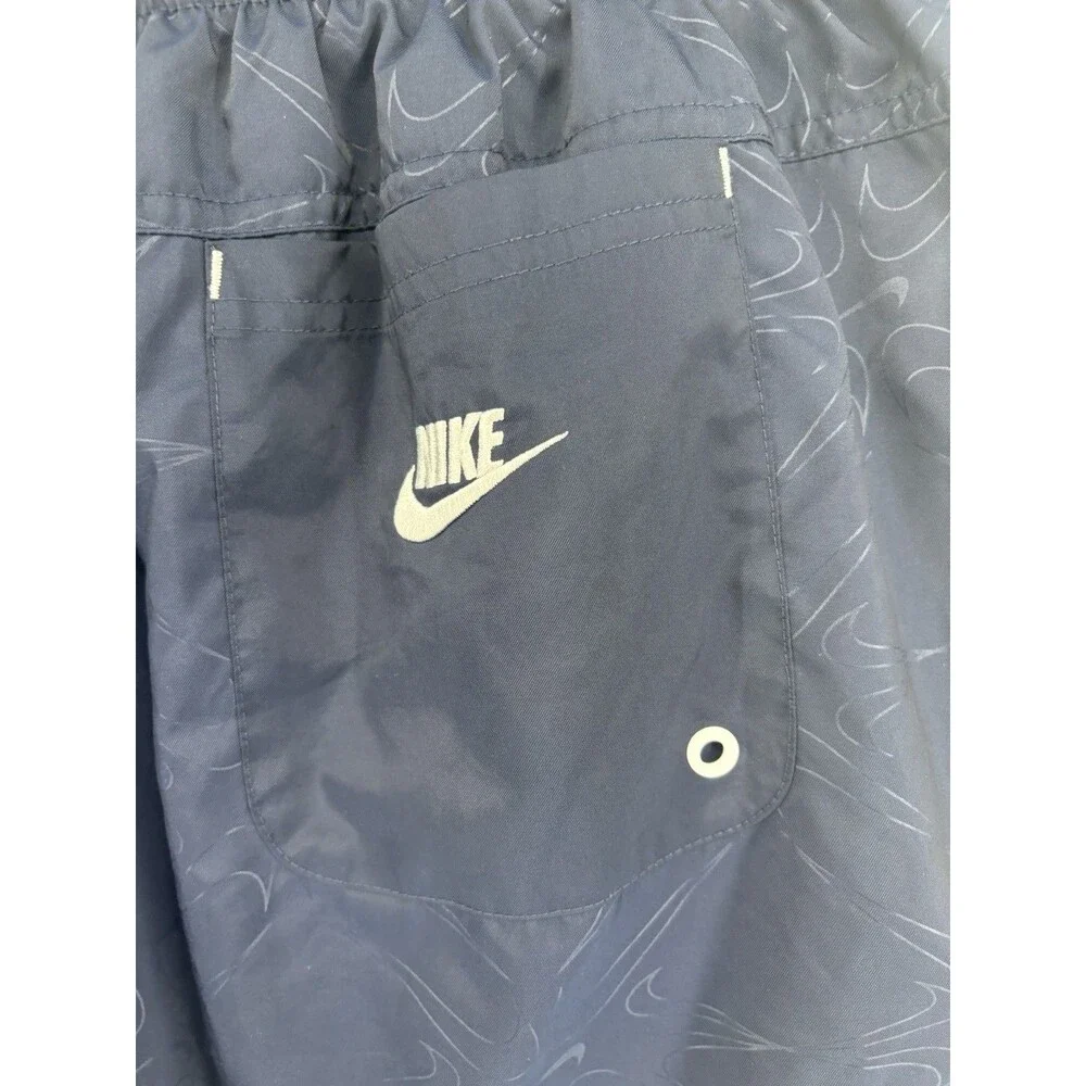 Nike Swim Trunks Men’s XL Navy Blue Embroidered Swoosh Mesh Lined board Shorts